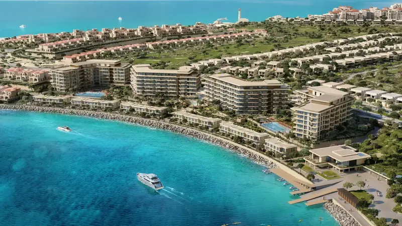 Aerial view of Waterfront Residences on the Wadi Yemm coastline