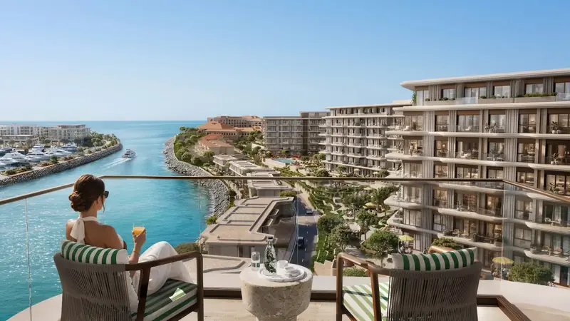 Balcony overlooking the canal at Waterfront Residences