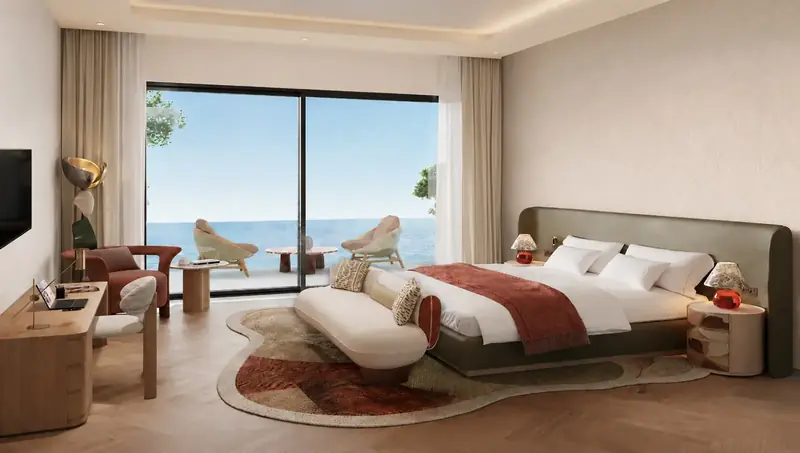 Three-bedroom waterfront townhouse main bedroom