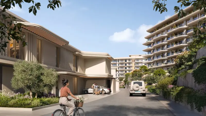 Waterfront townhouses with private vehicle access